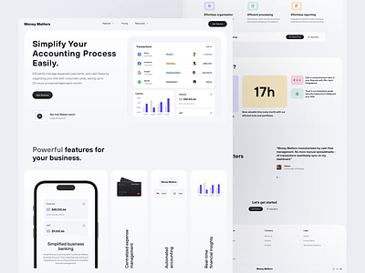 Finance - Landing Page accounting automated banking business clean design dipa inhouse expanses finance financial landing page layout minimalist money payments purple transactions ui uiux website