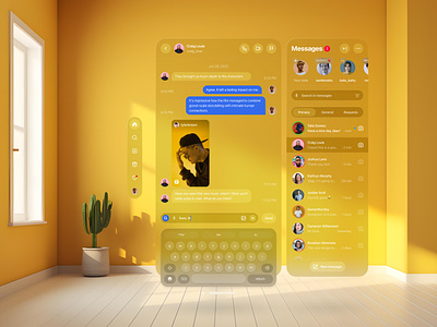 Instagram — Apple Vision Pro Spatial UI (Part 3) — Chat UI apple design apple vision os apple vision pro ar ar design augmented reality instagram ui mobile app mobile design product design social media spatial ui ui ux virtual virtual reality vision os vision pro vision pro ui vr