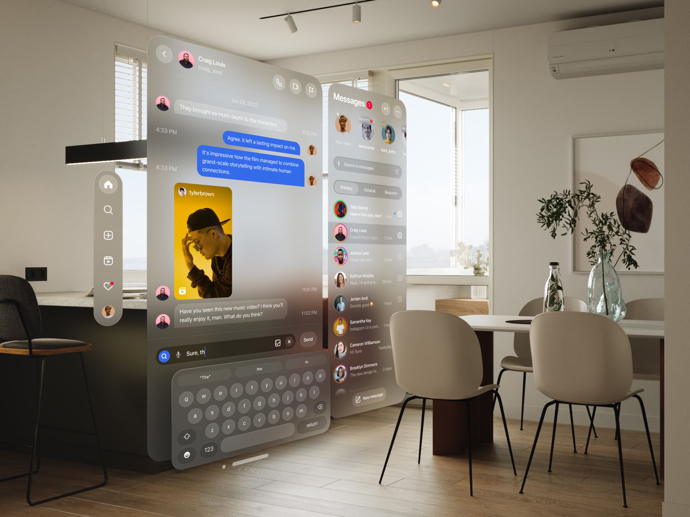 Instagram — Apple Vision Pro Spatial UI (Part 3) — Chat UI By Michael ...