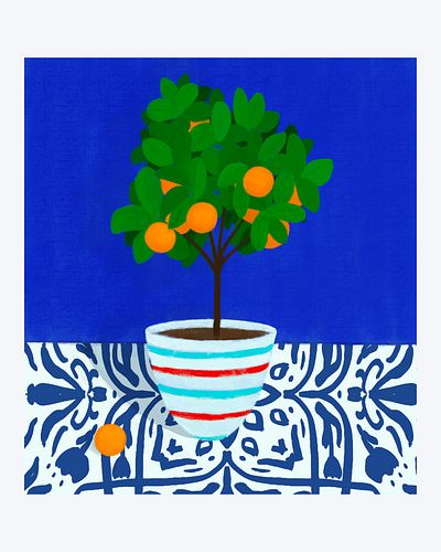 Orange tree colorful digital art digital illustration eclectic illustration nature orange tree