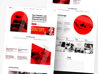 📦JNT Express Website & App Design Revamped delivery figma landing page minimalist red revamp shipment ui design uiux visual design web design white