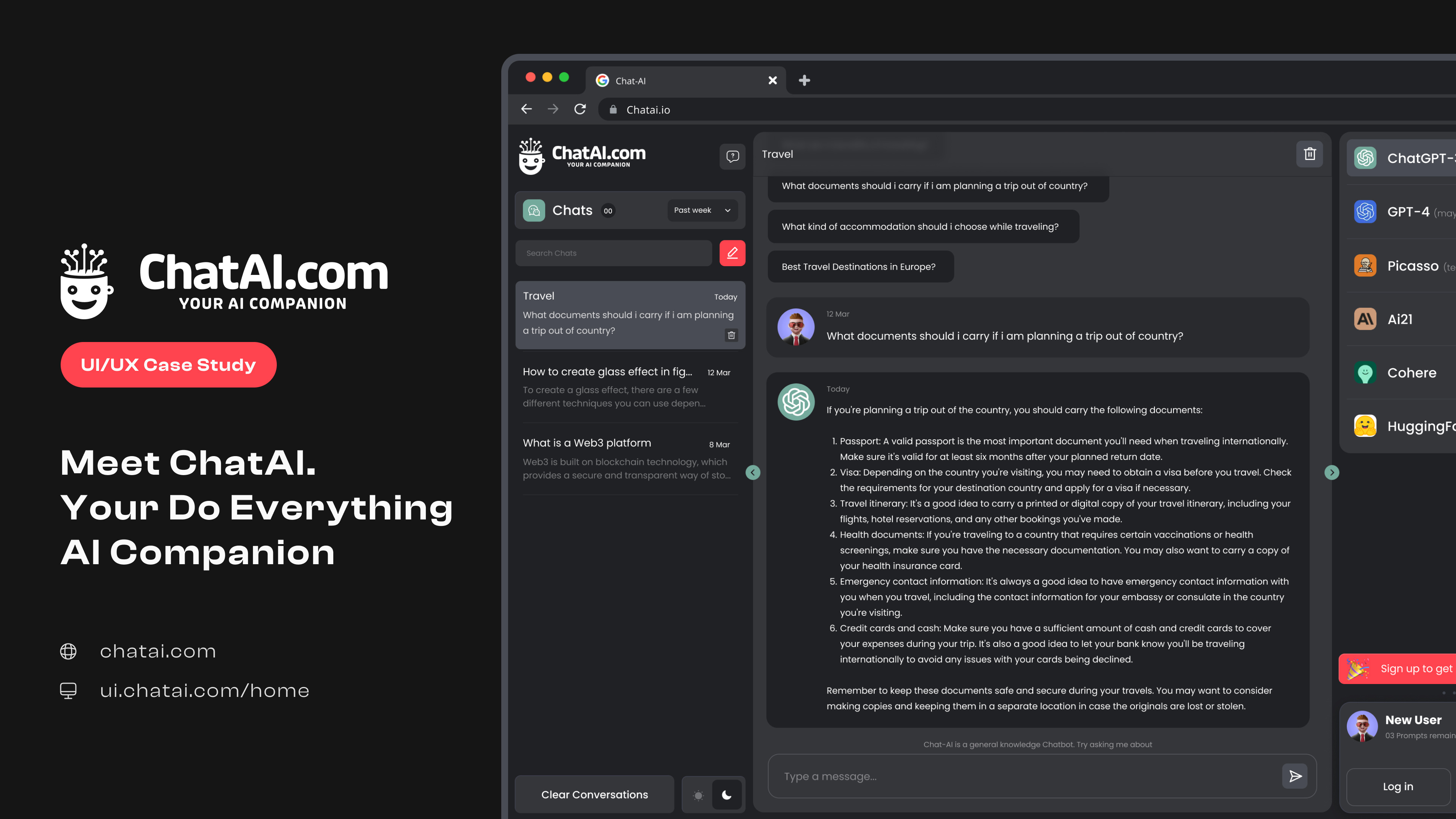 ChatAI - Your AI companion ai app design figma ui ux web