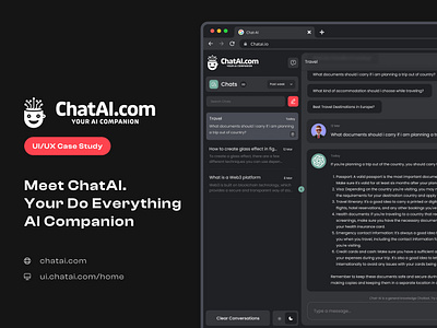 ChatAI - Your AI companion ai app design figma ui ux web