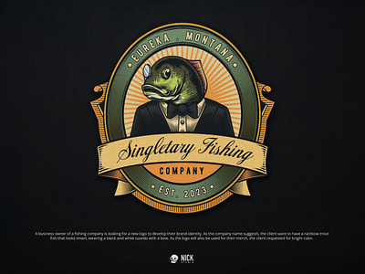 Singletary Fishing Company branding design graphic design hand drawing hand drawn illustration logo ui vintage vintage logo