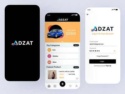 ADZAT Ad Listing App app design branding creative design designer graphic design logo motion graphics ui ui design uiux ux ux design