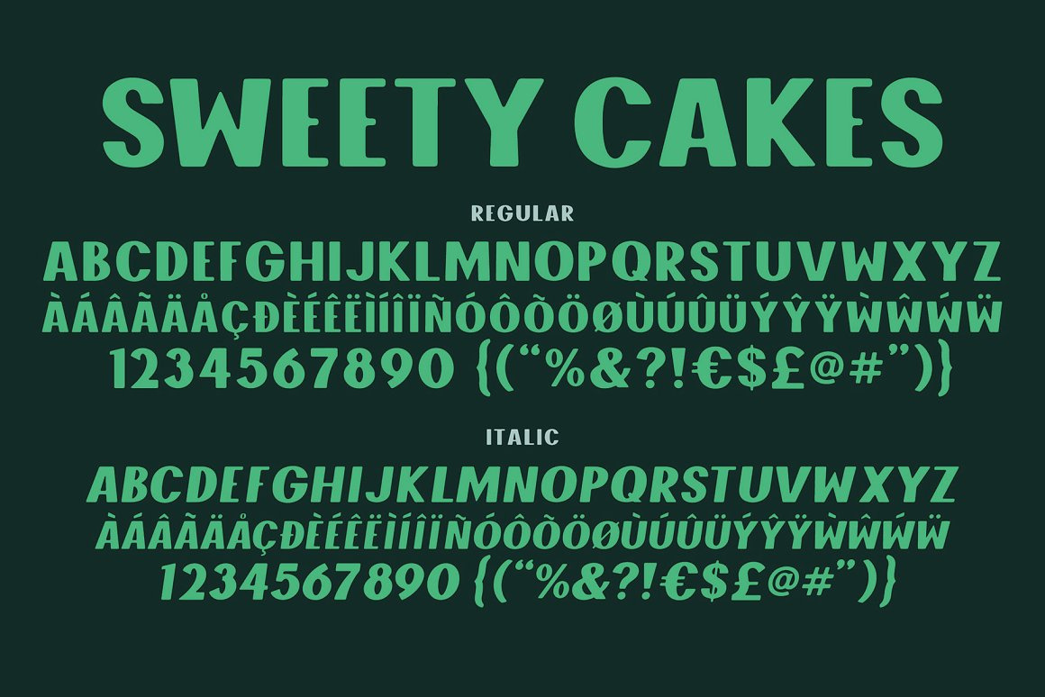 Sweety Cakes Font Family by Nopal on Dribbble