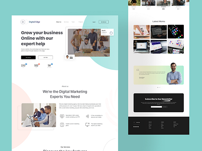 Digital Edge - Digital marketing Agency Landing Page Design creative customerloyalty digital agency email marketing friendly design header marketing minimalist design social media ui ux web design website design