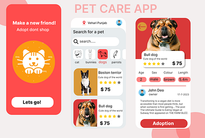 Petcare app design appdesign branding design graphic design ui uiux uiux design web design