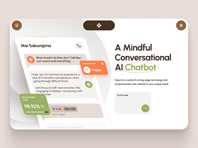🧠 SH freud: Mental Health AI Chatbot Website | Platform UIUX AI ai animation chat chatbot clean dashboard green health healthcare landing page mental health mindfulness orange patient therapy ui ux web design website wellness