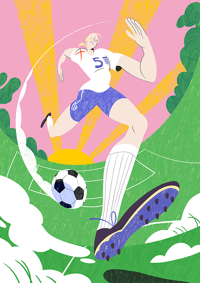 Faye White Illustration for Forward Play character design digital illustration editorial illustration football footballer illustration sport illustration sports