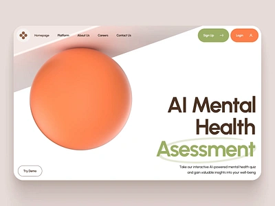 🧠SH freud: Mental Health AI Chatbot Website | AI Assessment UI ai animation app chat chatbot clean health healthcare landing page light meditation mental health mindfulness minimal ui ux virtual assistant web design website wellness