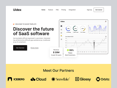 SaaS Task Management - Header Section analytics ask list b2b b2b website header home page minimal product design project management project management tool saas saas landing page design saas startup saas website software startup website tasks tasks management uidex web