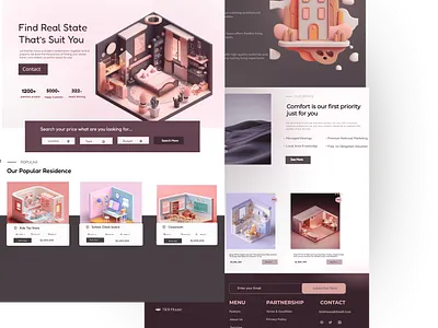 Sick House; A Isometric House Website figma home house isometric design ui uiux website
