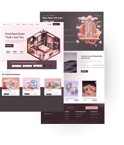 Sick House; A Isometric House Website figma home house isometric design ui uiux website