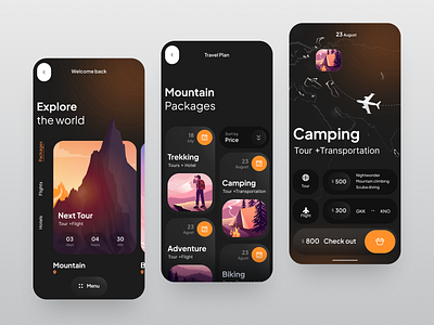 Travel service - Mobile app app app design mobile app mobile app design mobile design mobile ui tourism travel travel agency travel app trip