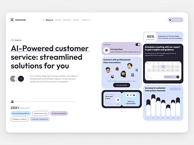 AI powered customer service ai ai powered technology app artificial intelligence customer service design figma future landing modern service ui ux uxui web