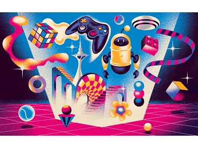 illustration for Wired UK children design future games illustration magazine vintage