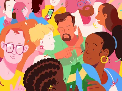 The Line at the Bar branding character design digital illustration editorial illustration illustrated brand illustration
