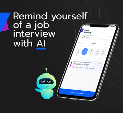 APP_reminder of a job interview with AI app artificial intelligence design design concept design project freelance job project reminder ui ux