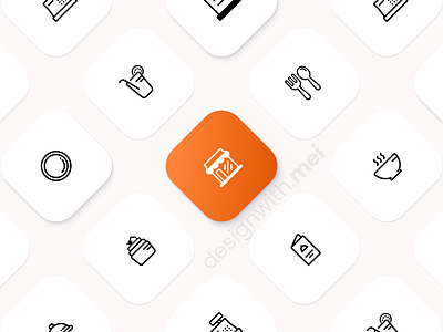 Restaurant Icon Set app icon custom icon flat icon icon icon design icon pack icon set ui vector icon