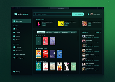 Brainrstack Redesigned dashboard ui ui design web app