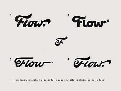 Flow bold branding calligraphy custom flow graphic design identity lettering logo logomaker logomark modern premium script signature solid studio type unique yoga