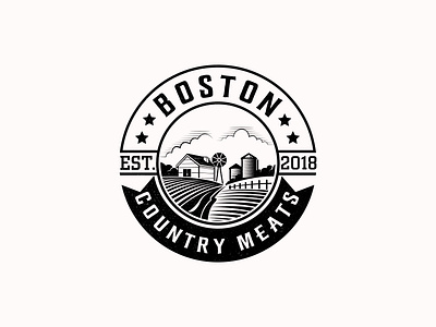 BOSTON COUNTRY MEATS LOGO DESIGN animation bakery bakery logo brand logo branding business logo design food food logo garden logo graphic design home logo illustration logo logo creation meats meats logo modern logo motion graphics ui