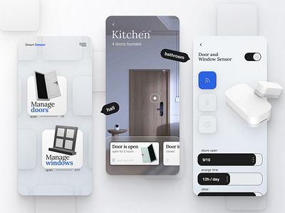 Mobile App — Smart Sensor🚪 app design door mobile sensor smart ui uiux ux