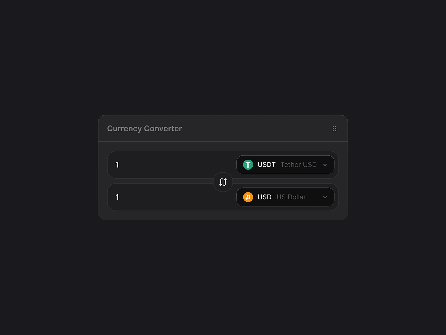 Currency converter widget by Murat Alpay on Dribbble
