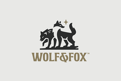 Wolf&Fox Logo Design branding design dog logo fox fox logo illustration logo mascot mascot logo wolf wolf logo