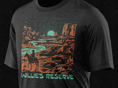 Canyon Shirt 2d canyon cowboy desert digital painting illustration ipad pro landscape procreate retro weed western willie nelson wpa