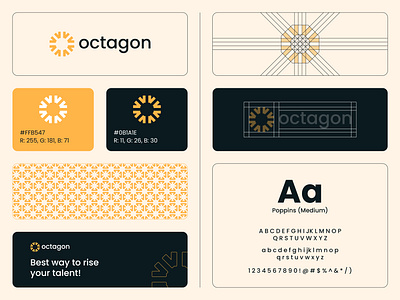 octagon - Logo Design Concept brand identity branding bright colab concept design designer portfolio education experience explore geometric logo logo designer modern octagon rise rising study sunrise talent