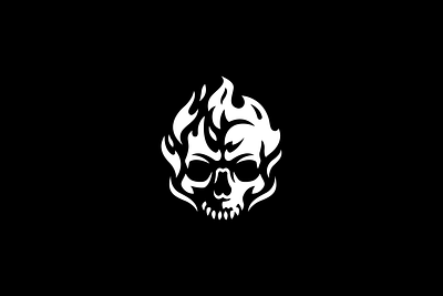 Flame Skull Logo Design branding dead design fire flame flame skull flame skull logo illustration logo mascot mascot logo skull