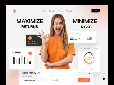 Finance Landing Page banking banking dashboard banking landing page branding dashboard design finance finance dashboard finance landing page landing page ui ui design ux ux design