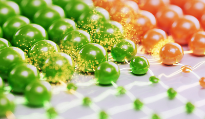 Magic Fluid Brand 3d 3dart abstract art balls branding bright cinema4d colors design green illustration orange particles redshift render