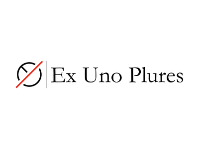 Ex Uno Plures Logo branding circle garamond globe logo multi pole red