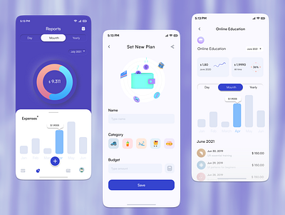 Financial App graphic design ui