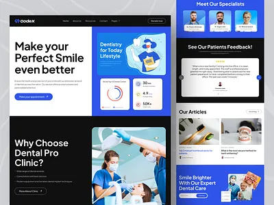 Dental Experts Website Design dental doctor home page landing page medical product design uiux design web design website design