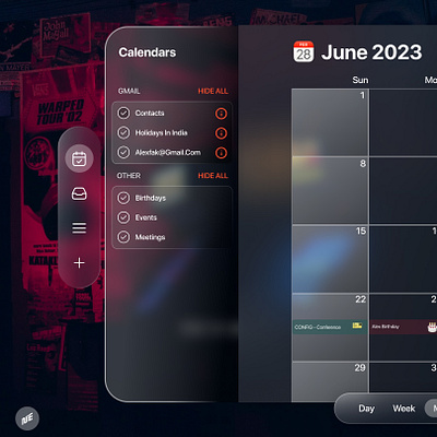 Apple Calendar - Spatial UI apple ar figma interface spatial ui vr
