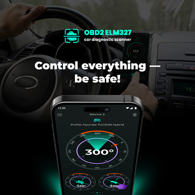 Car Scanner App Design app branding carscanner design diagnostic infographic logo ui ux webdesign