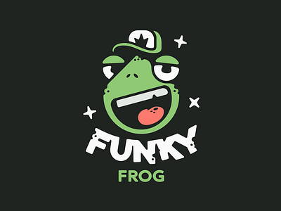 Funky Frog affinity designer branding cap crown frog logo mascot shine toad vector