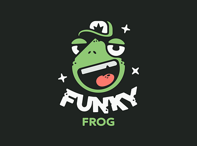 Funky Frog affinity designer branding cap crown frog logo mascot shine toad vector