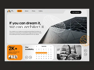 Landing page for architect company architect dribbble eccomerce landing page ui ui ux design web