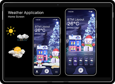 Weather Application app branding dark theme design graphic design illustration login logo ui user experience ux vector weather app