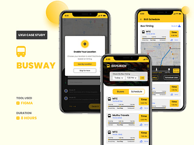 BUSWAY is for time-saving Application bus bus tracking application efficiency schedule time track travel ui design ux case study ux design