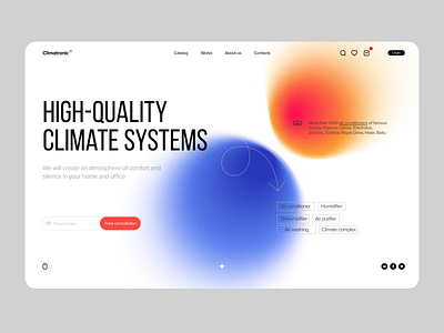 Ui concept air air conditioner design graphic design landig page landing minimalism ui uiux градиент кондиционер лендинг минимализм