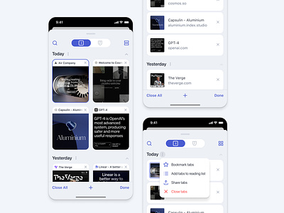 iOS Tempest Browser || Tabs Management app design browser digital product design light mode mobile online privacy privacy product product design sebastiao sommer sommer tabs tabs management tempest tempest browser ui