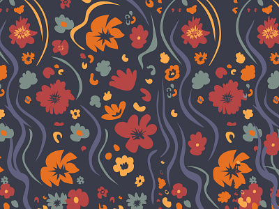 Textille pattern 2d adobe illustrator flowers illustration pattern vector