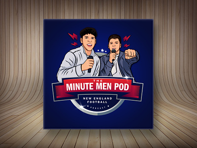 Minute Men Pod Cover Art branding caricature cartoon cover cover art design icon illustration podcast podcast art podcast cover podcast logo realistic vector