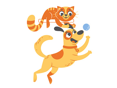 Vector Pets cartoon cat ch character design children illustration cute digital art dog friends illustration kids vector